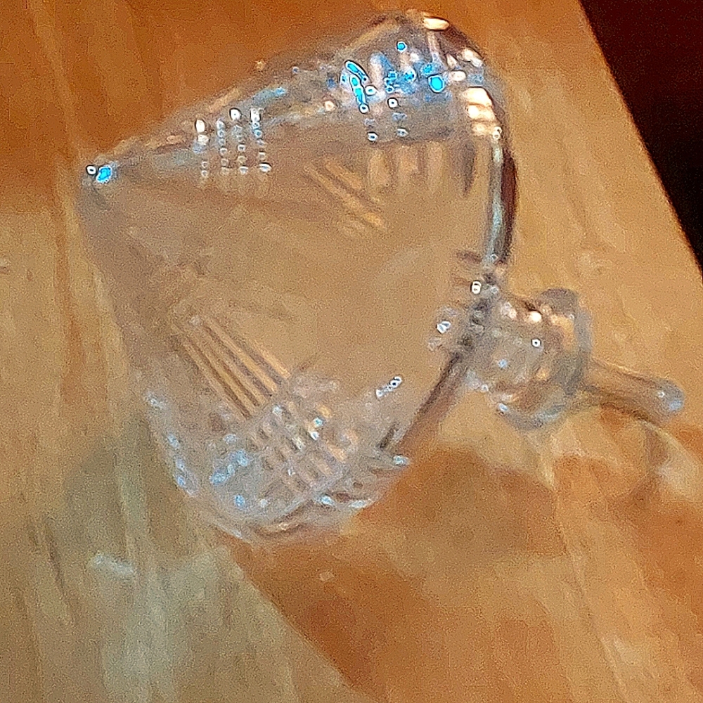 Vintage cut crystal leaning decanter